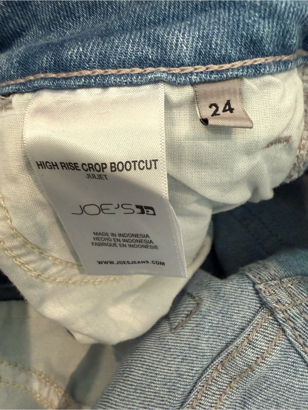 Joe’s Jeans Juliet High Rise Crop Bootcut Jeans Light Wash Size 24 - Picture 5 of 5